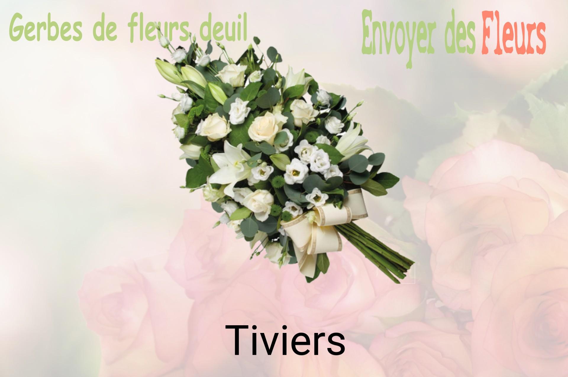 Gerbe de fleurs de deuil livrée à Tiviers